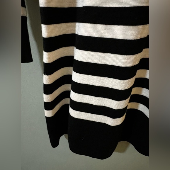 Ann Taylor LOFT Womans Black White Striped Sweater Classic  Knit Dress XSP - Picture 4 of 6
